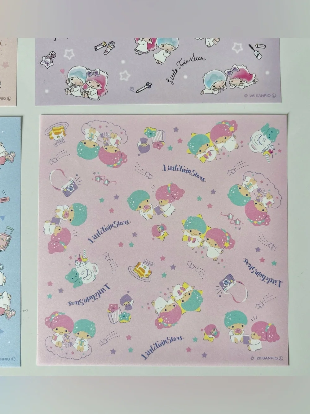 Little Twin Stars Kawaii Pastel Decorative Origami Paper Set of 4 Designs NWT